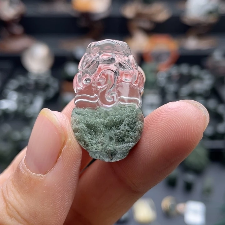 未镶嵌水晶颈饰绿幽灵聚宝盆貔貅