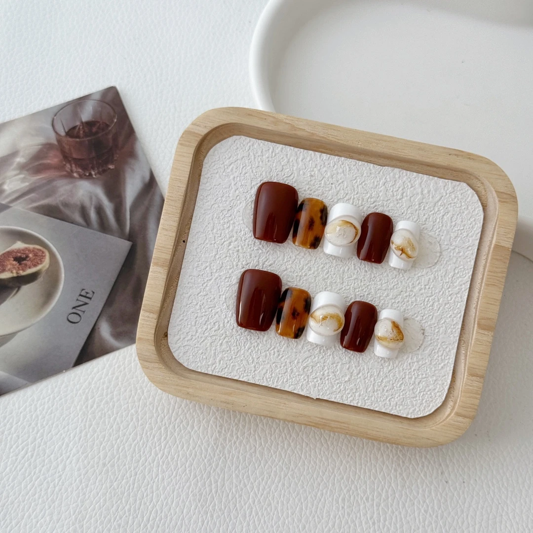 【豹纹软糖】Maoye手工定制高品质穿戴甲/撞色ins风/豹纹/多巴胺