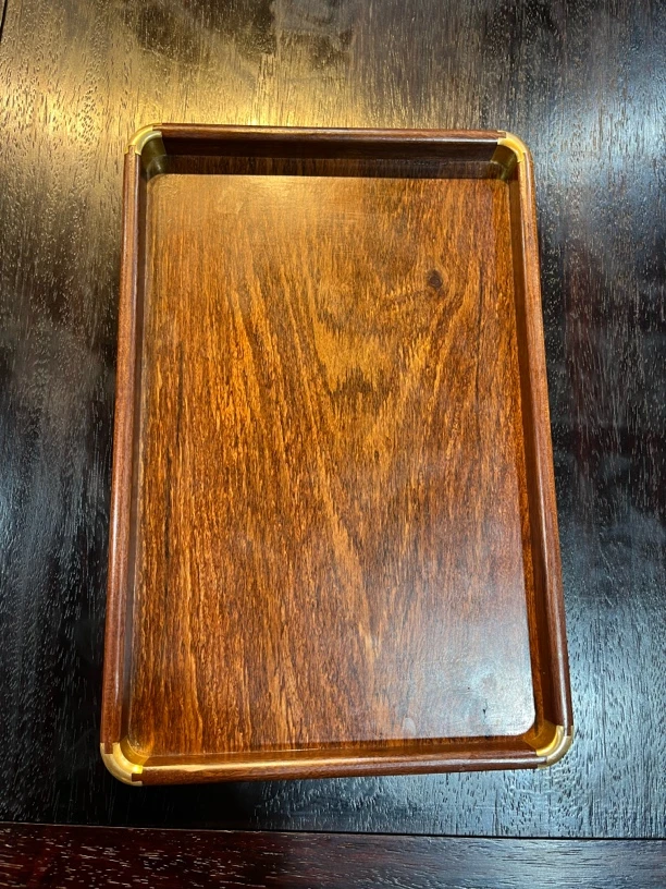 手工艺非遗  木 嵌铜茶盘