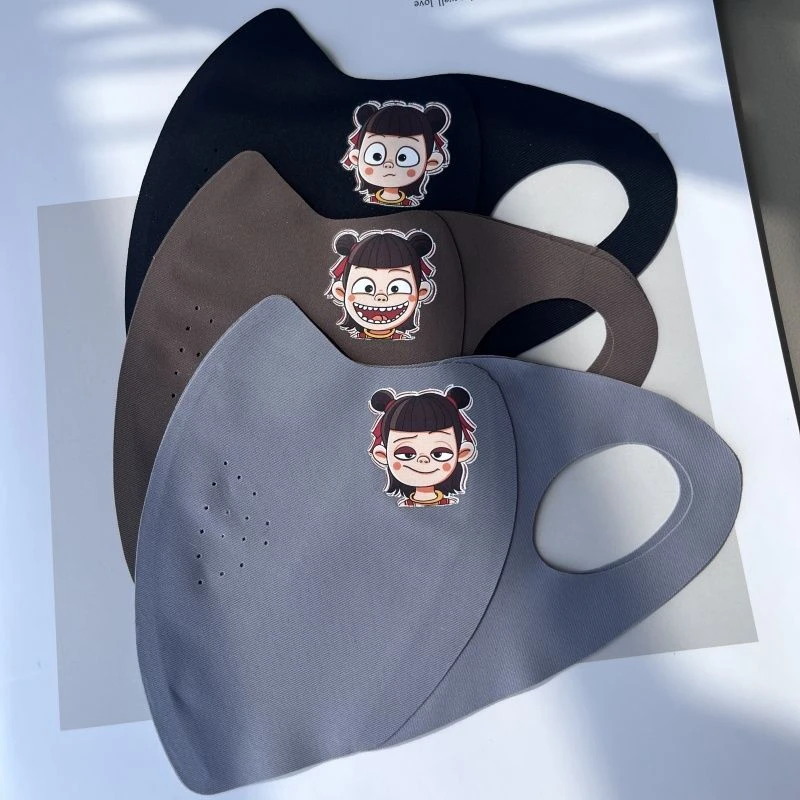 哪吒儿童防晒口罩防紫外线3d立体透气孔不勒耳男孩宝宝男女童面罩