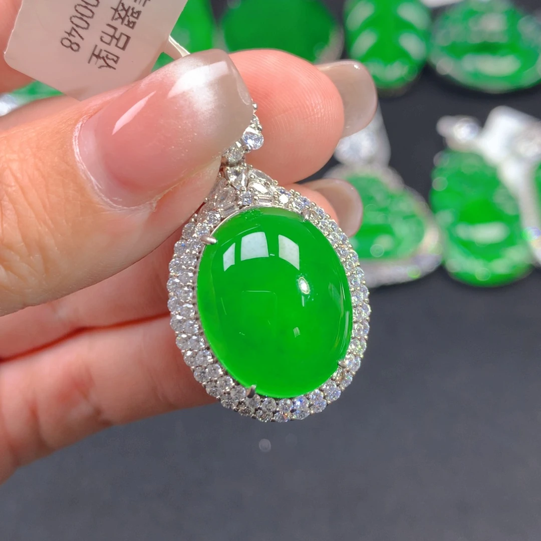 翡翠颈饰银S925镶嵌111111111