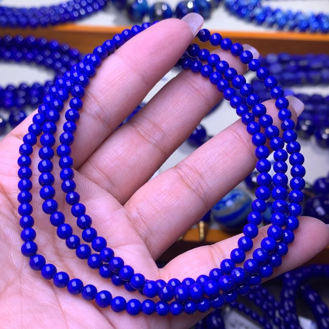 青金石未镶嵌手串4m