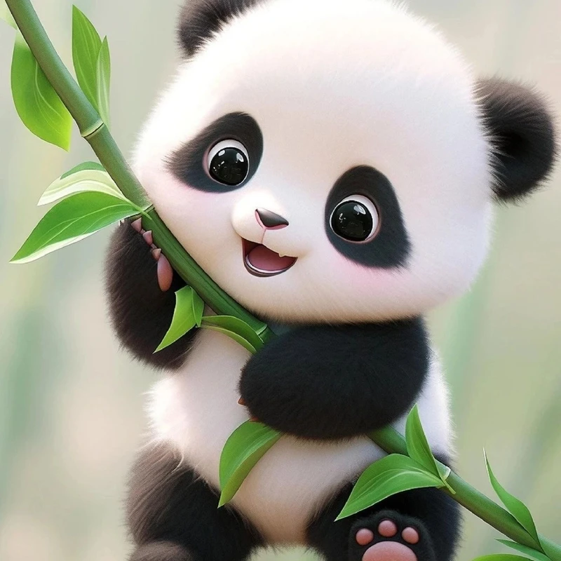 爆款熊猫可爱小熊猫防水客厅贴画电动车贴纸卡通汽车车身仿真车贴