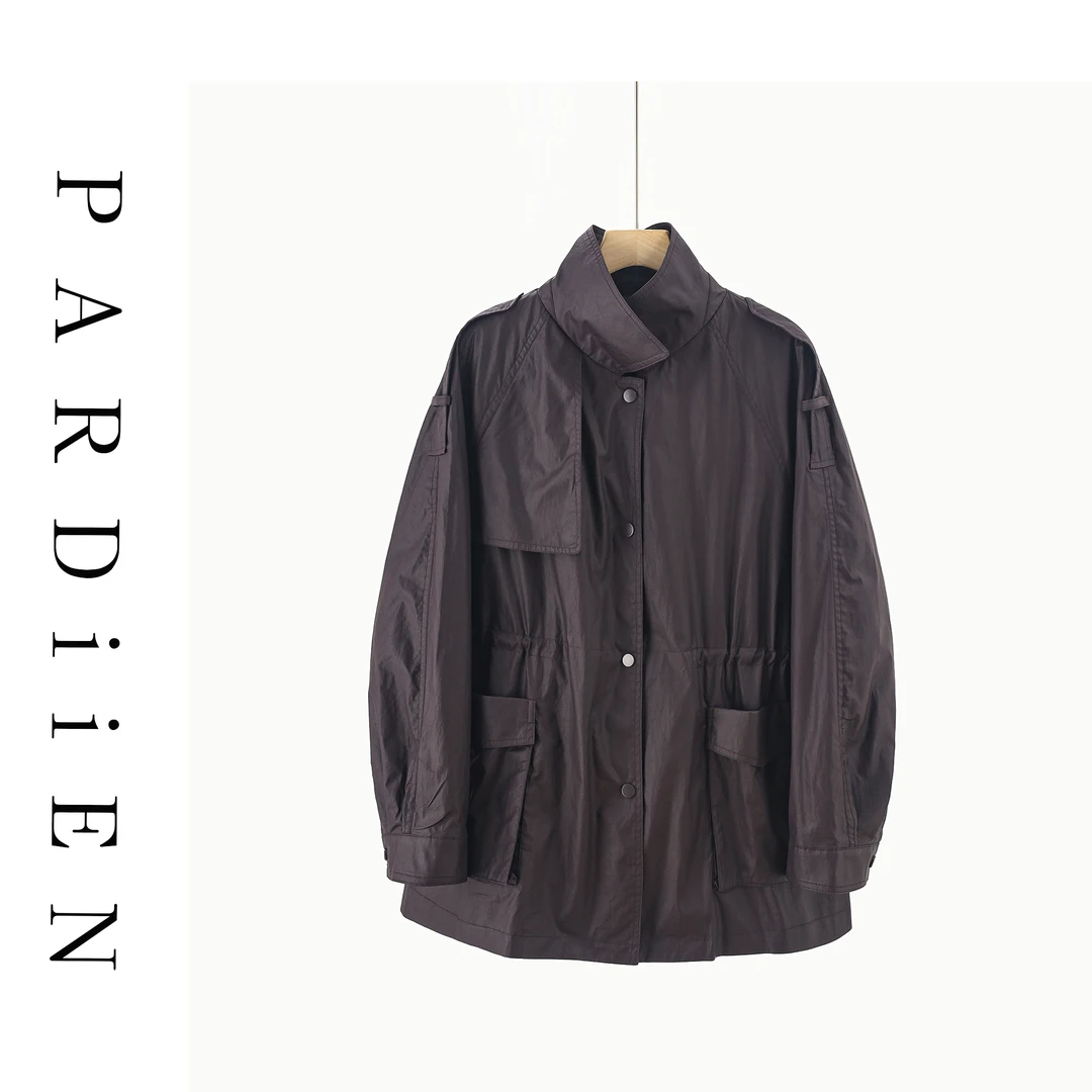 【北总严选】帕迪恩早秋双兜翻领纯色风衣外套25PD-25278