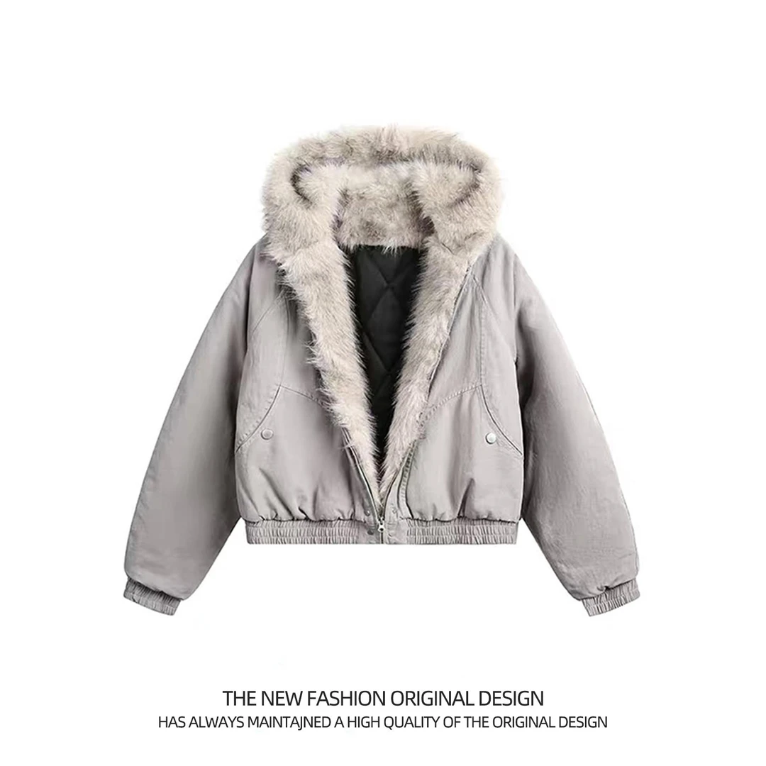 美式复古短款座山雕棉服男女款冬季潮牌情侣休闲加厚连帽棉衣外套