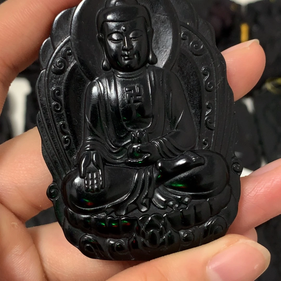 天然缅甸a货钢琴黑挂件