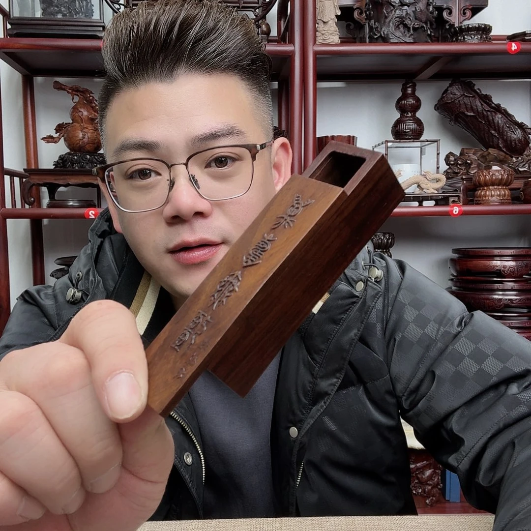 大红酸枝工艺品底座