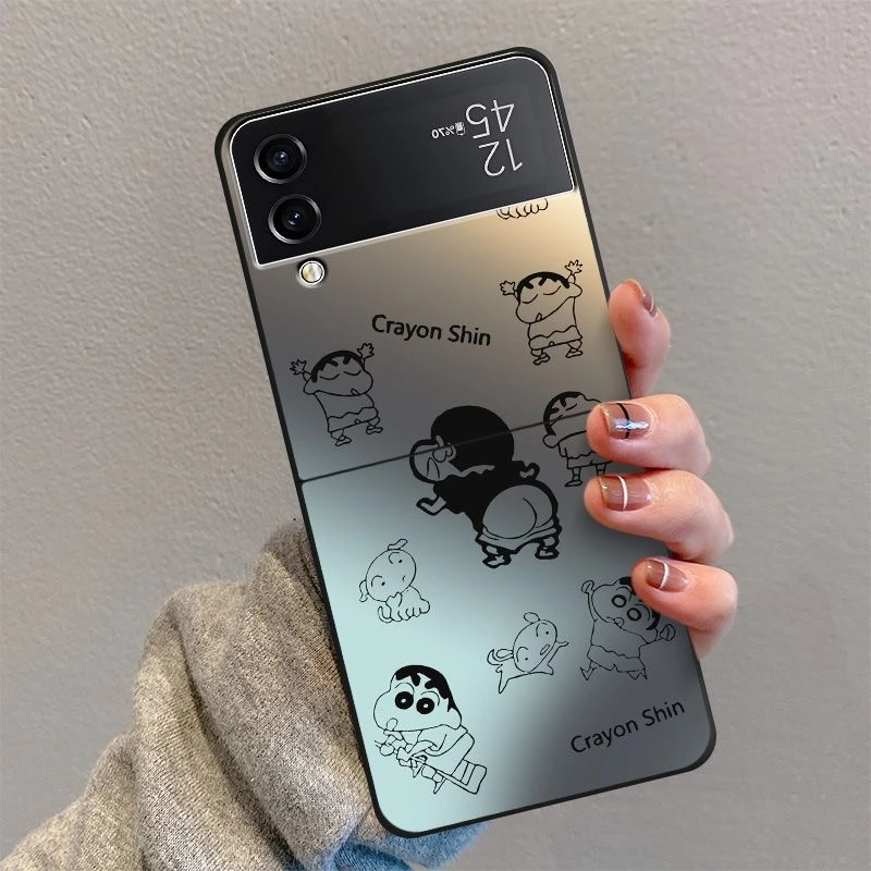 ZB蜡笔小新肤感三星Zflip4防摔折叠屏手机壳适用于Zflip3 W24flip