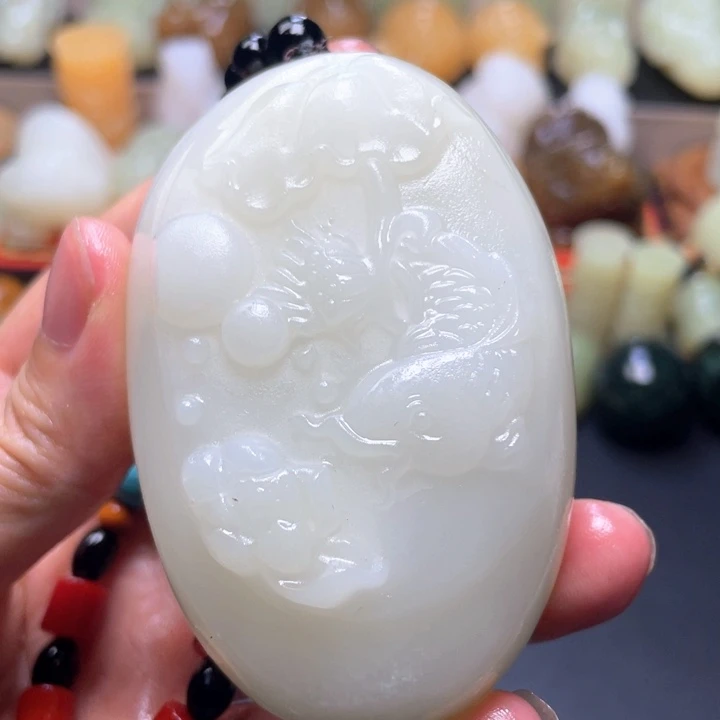 石材方解石手把件