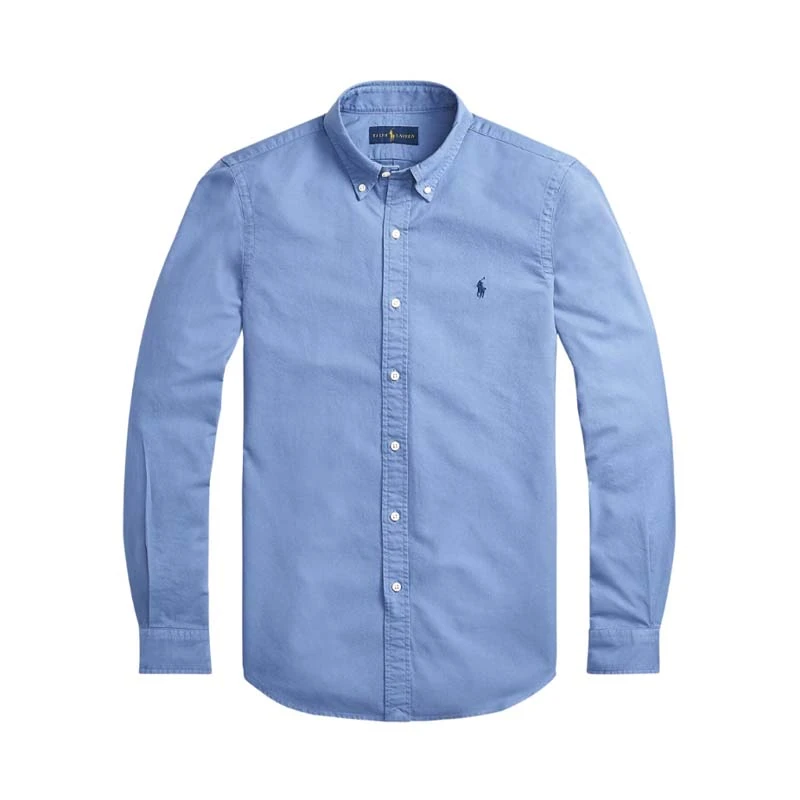 POLO RALPH LAUREN拉夫劳伦 浅蓝Logo刺绣牛津布衬衫710729232004