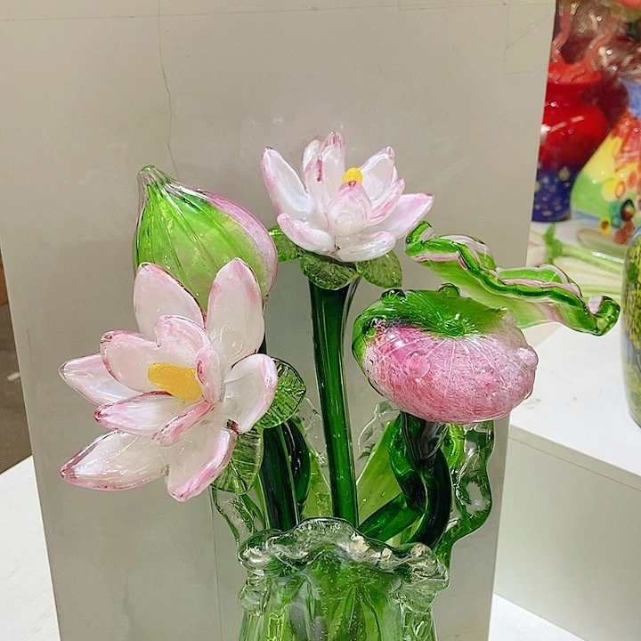 琉璃手工艺品琉璃花高度45厘米9厘米