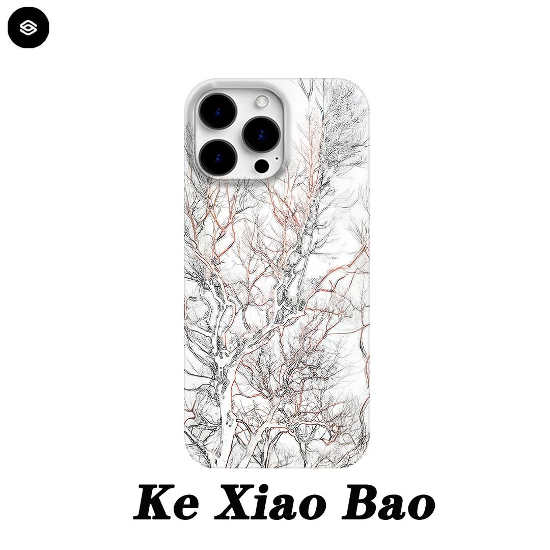 素描枯木适用苹果16pro手机壳15promax个性14/13pro创意12/11小众