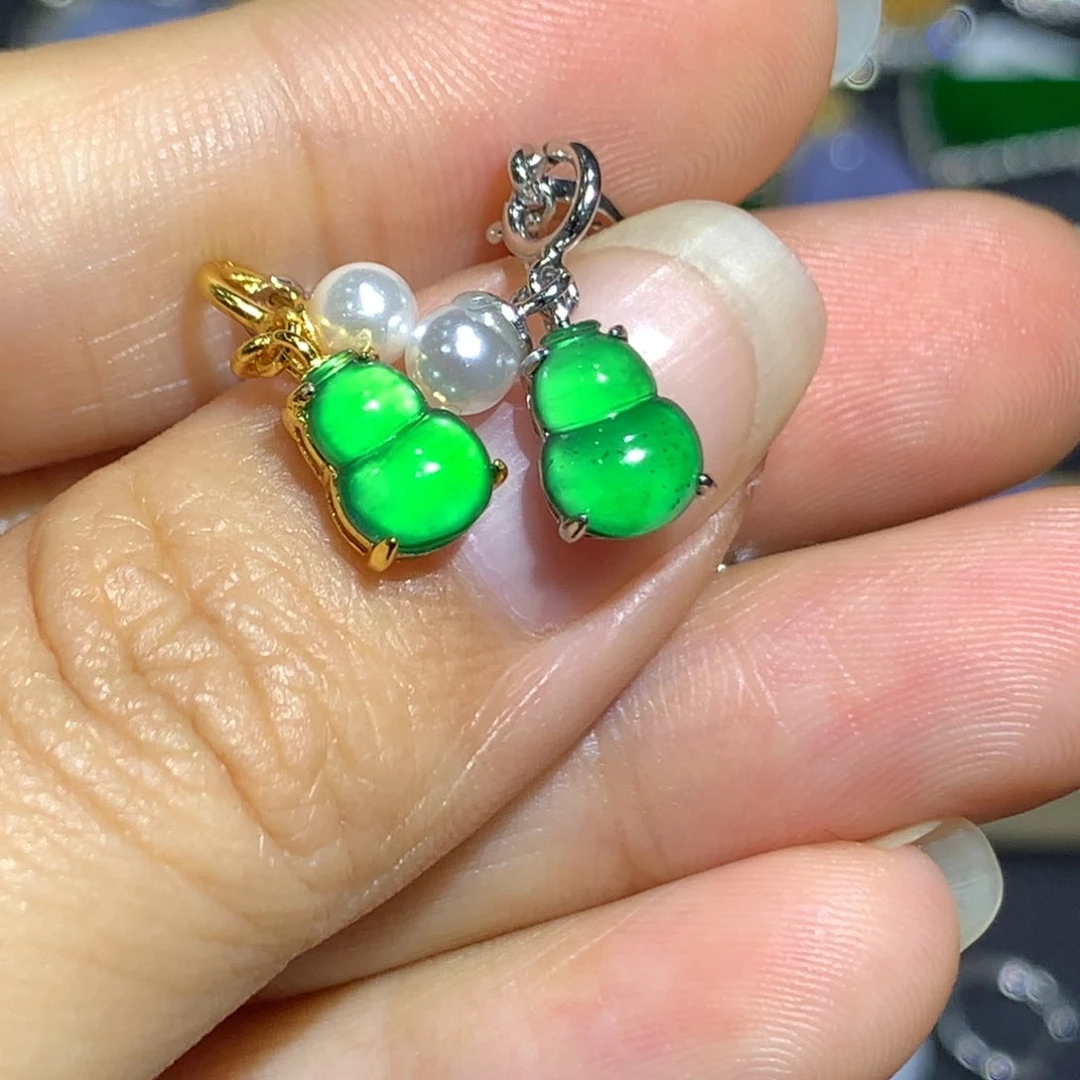 翡翠颈饰银S925镶嵌随机发一个、请备注颜色