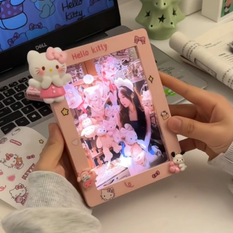 hellokitty相框灯光画可录定制桌面摆件装饰画情人节礼物送女朋友