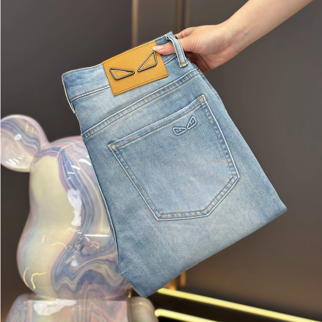 【PT专属】高端春季轻柔奢品男士牛仔裤高级爆款修身小直筒牛仔裤