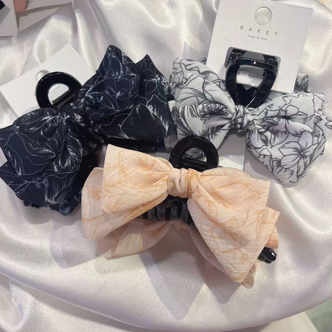 韩国 气质 小众 ins 手工 莎莎 印花 抓夹DX04