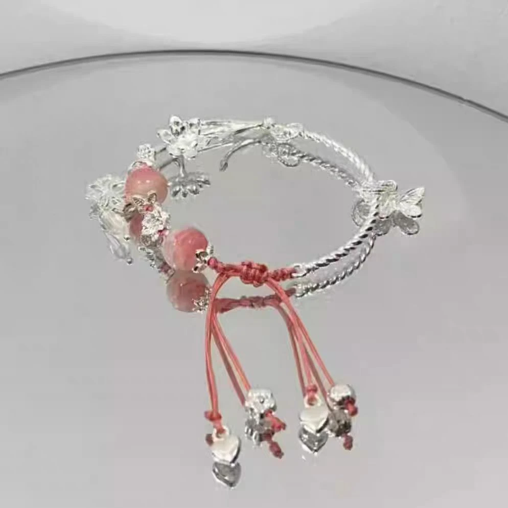 新中式半镯蝴蝶莲花手链