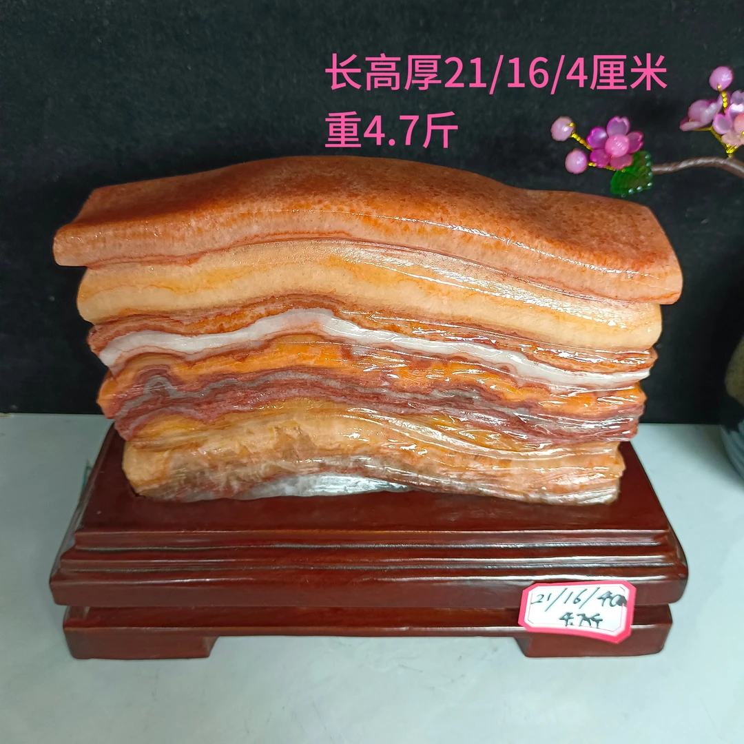 广西猪肉石家居办公礼品装饰摆件天然奇石观赏石五花肉原石摆件