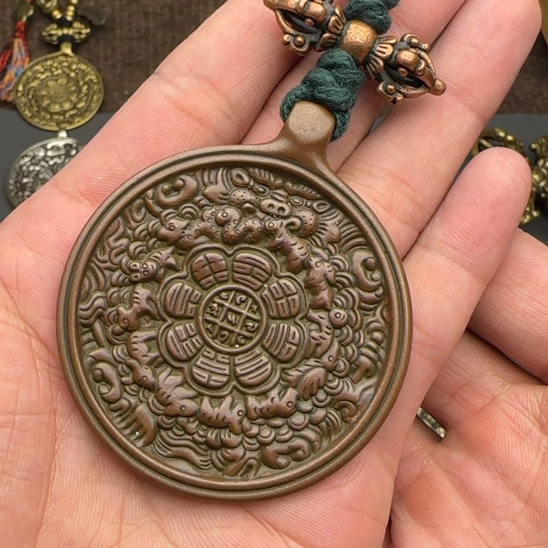 老铜九宫牌锁骨链