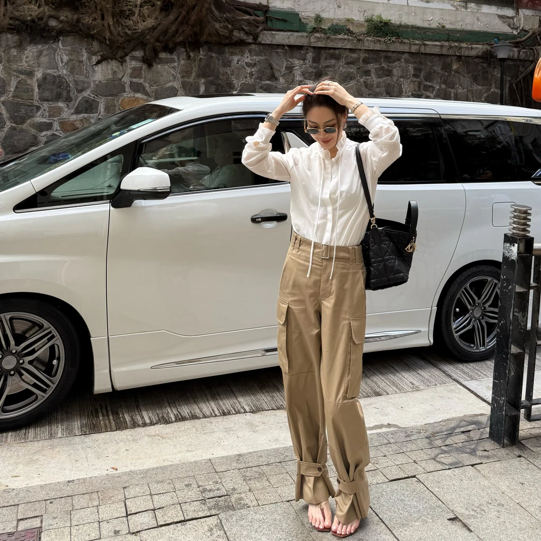 王嬛嬛MsLime25年新款“花领”桑蚕丝&绵衬衫 HD2A0544