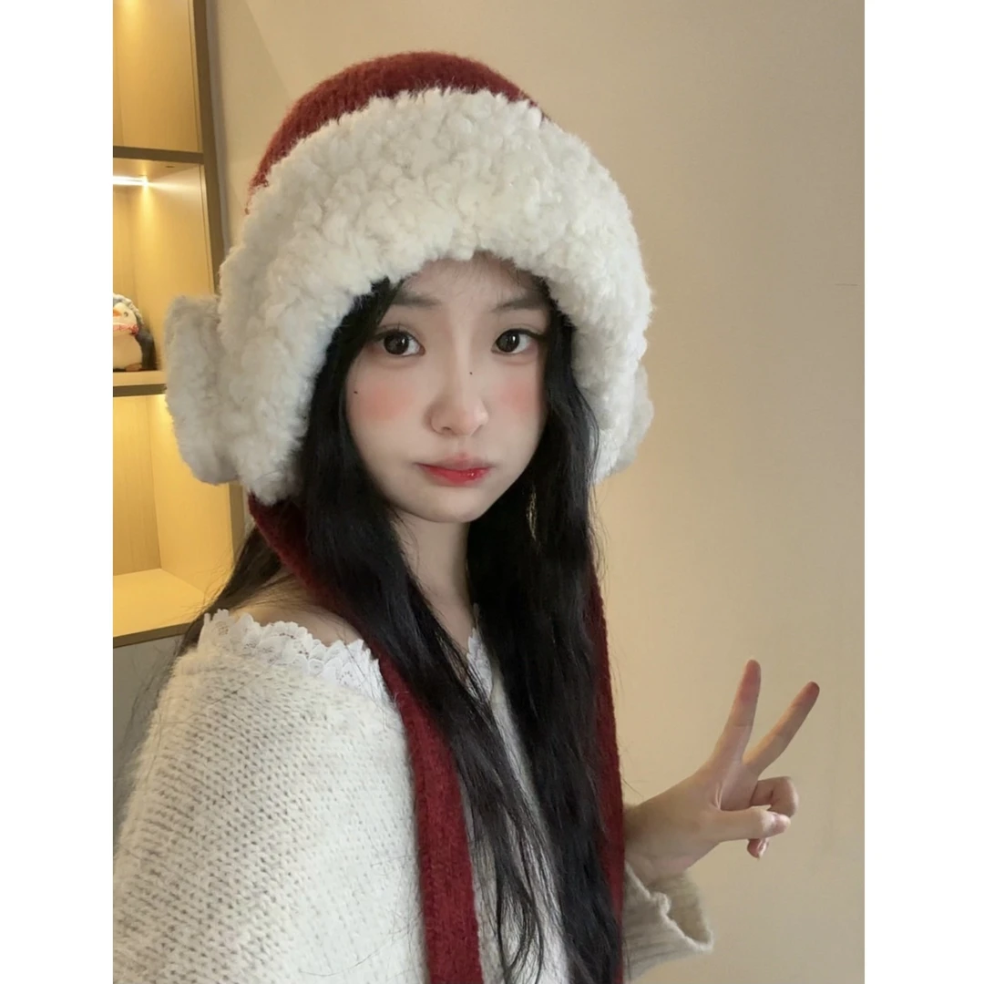 高品质加厚版本！耳机包保暖护耳帽韩版针织百搭显脸小骑车包头帽