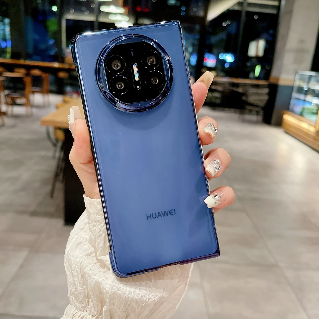 适用华为MATE X6手机壳个性透明蓝色华为翻盖折叠屏matex6保护套