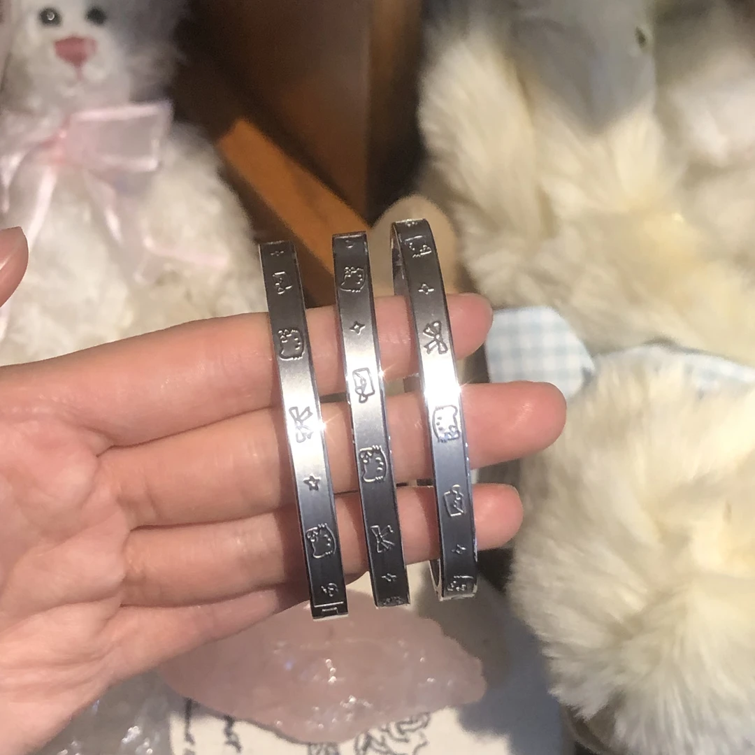 不锈钢手镯 SG1004-［Kittyの信］可开口不锈钢手镯