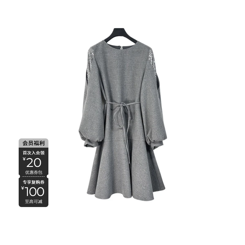 S·DEER圣迪奥长袖长裙显瘦气质针织轻奢时尚休闲连衣裙S253Z1238