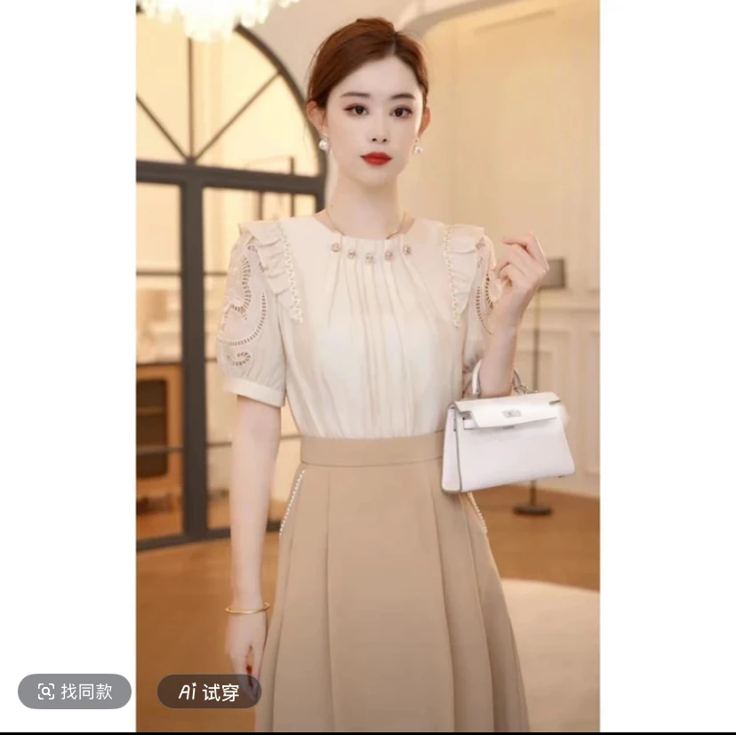 【影姐宠粉】新款原创设计时尚两面穿钉珠刺绣衬衫8282