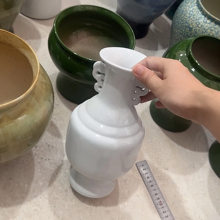 白泥花盆微瑕无孔