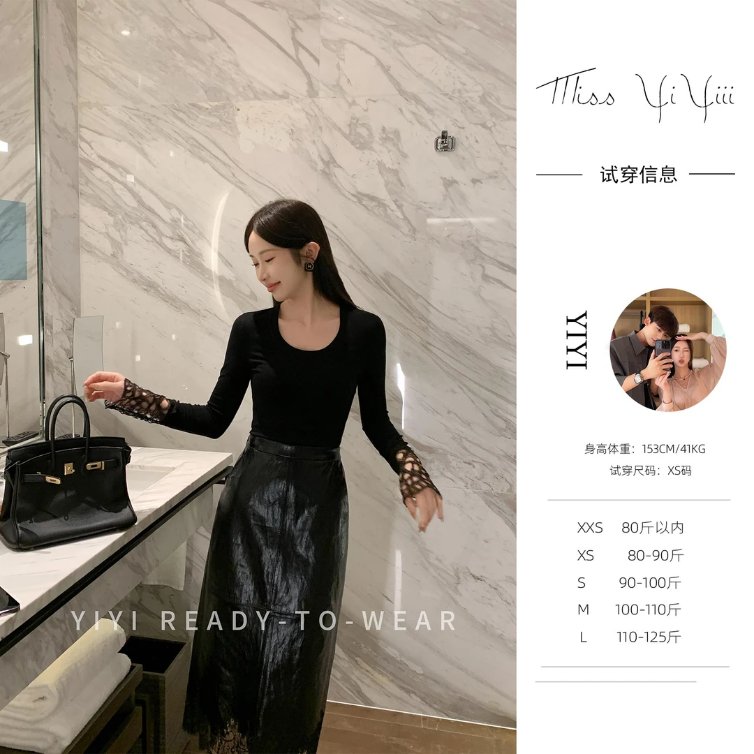 【摩登主义】<YiYiii>小个子时尚气质皮裙百搭显瘦高腰裙子