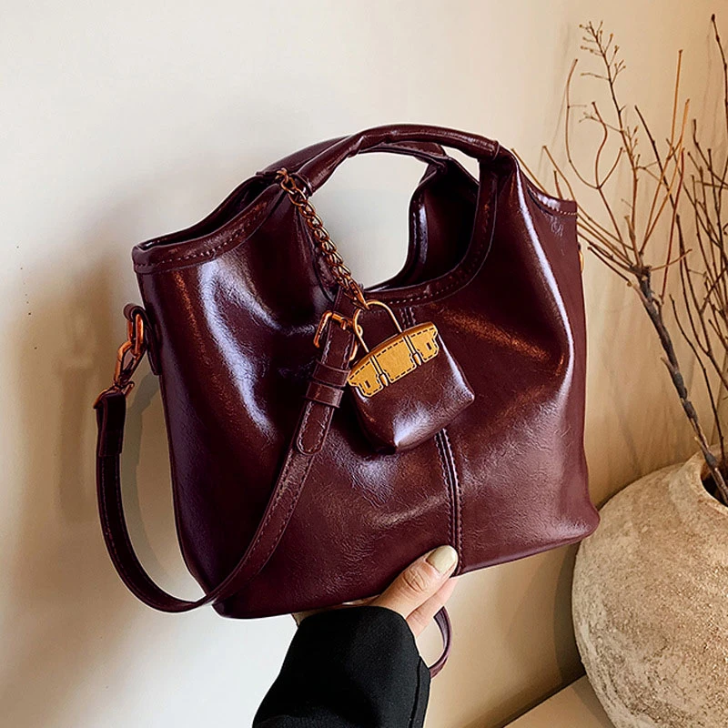 【达人专属】复古手提包包女新款高级感通勤大容量单肩斜挎包女士