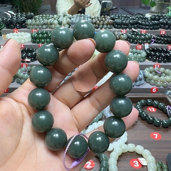 未镶嵌手链和田玉新疆且末蓝卡16
