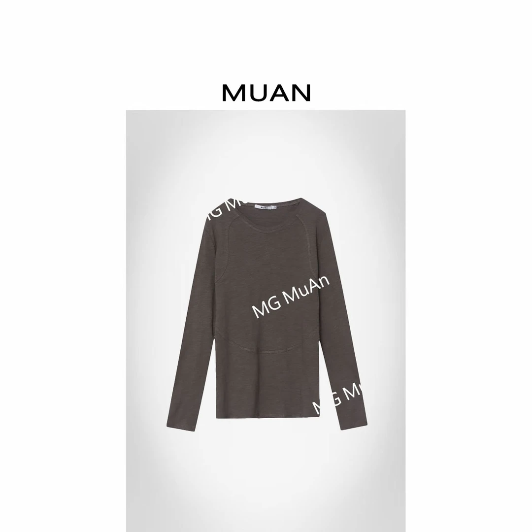 木岸MUAN：《山本长袖T》定制100棉简约百搭正肩长袖上衣女DS-0301