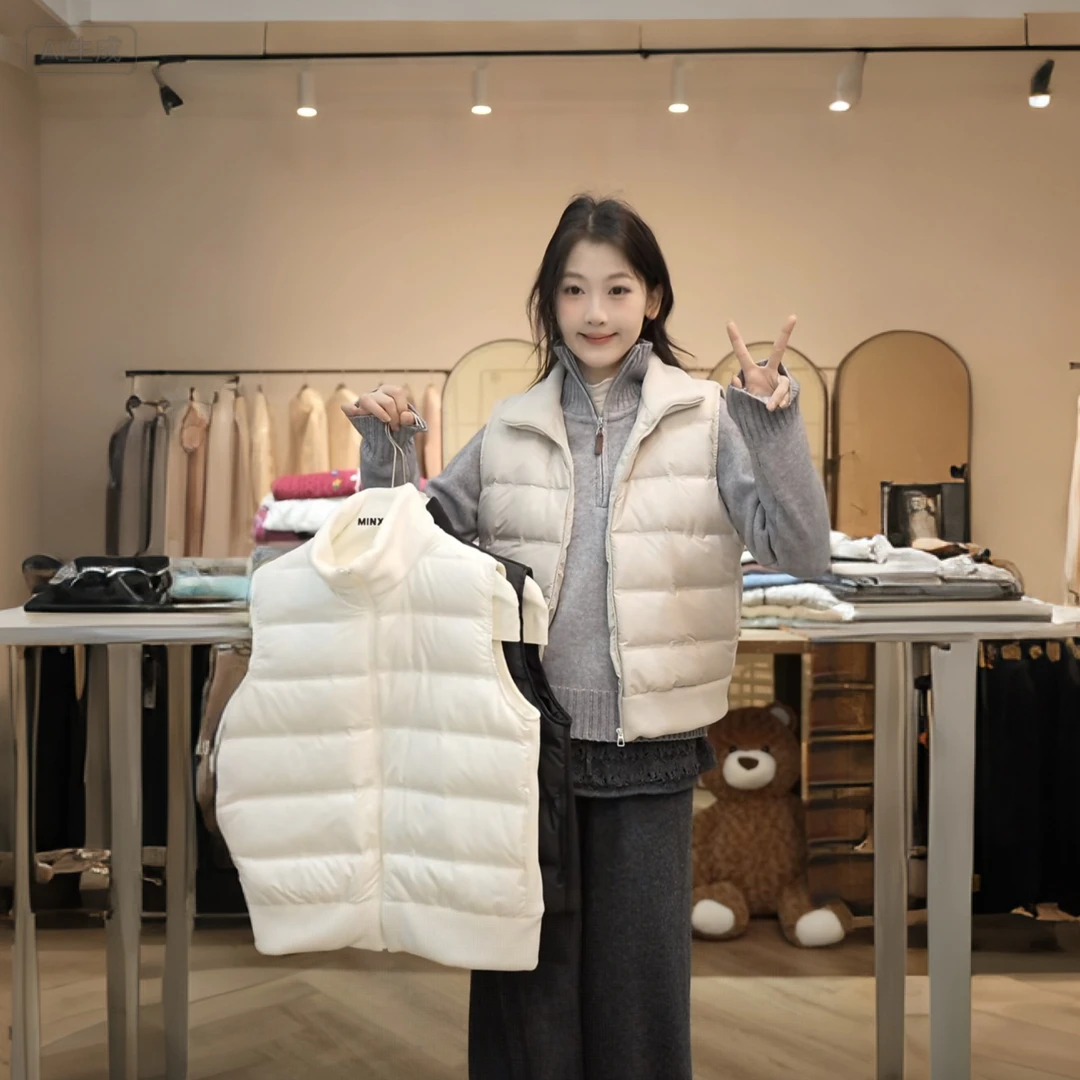 【闵笑一】暖冬雪芙25早秋新款百搭显瘦上衣潮牌女装羽绒服马甲外套