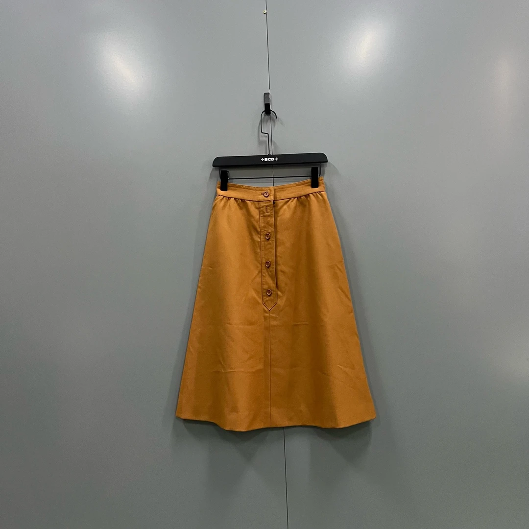 95新 DIOR/迪奥 zz21 棕色半身A字裙 L码/606910