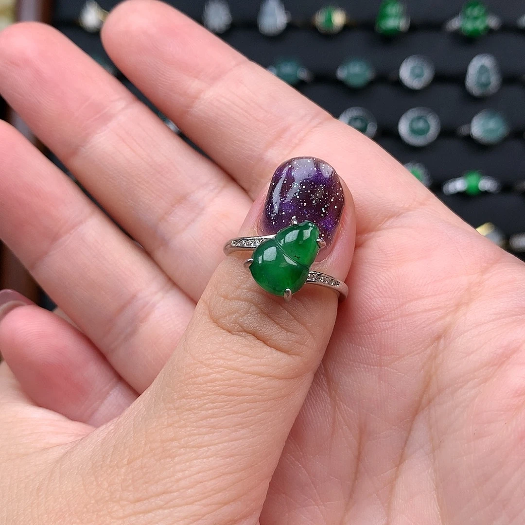 翡翠银S925镶嵌戒指