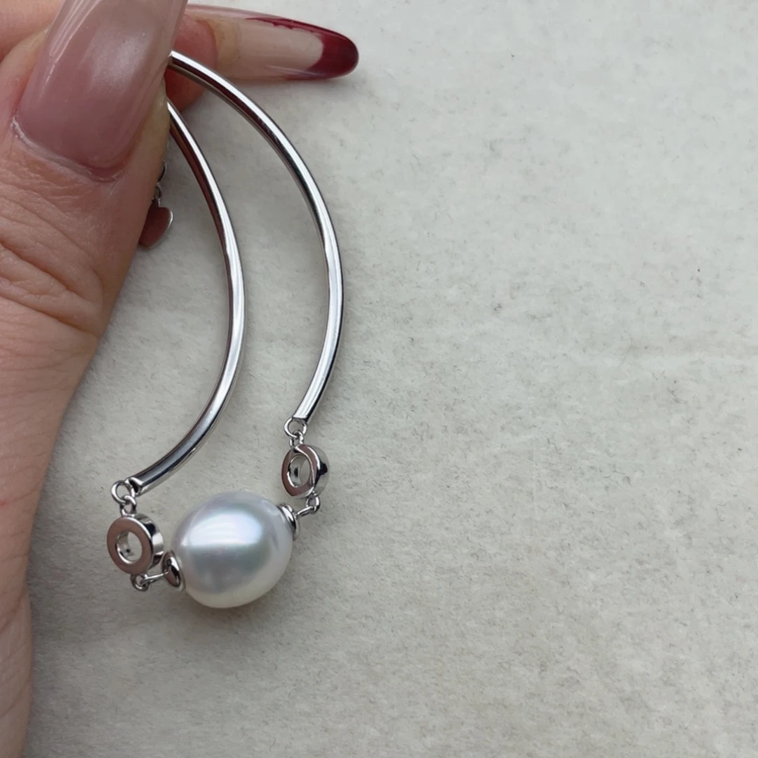 银S925镶嵌手链海水珍珠D129