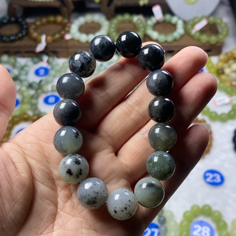 【闪购商品】蛇纹石玉手链未镶嵌容*卡14