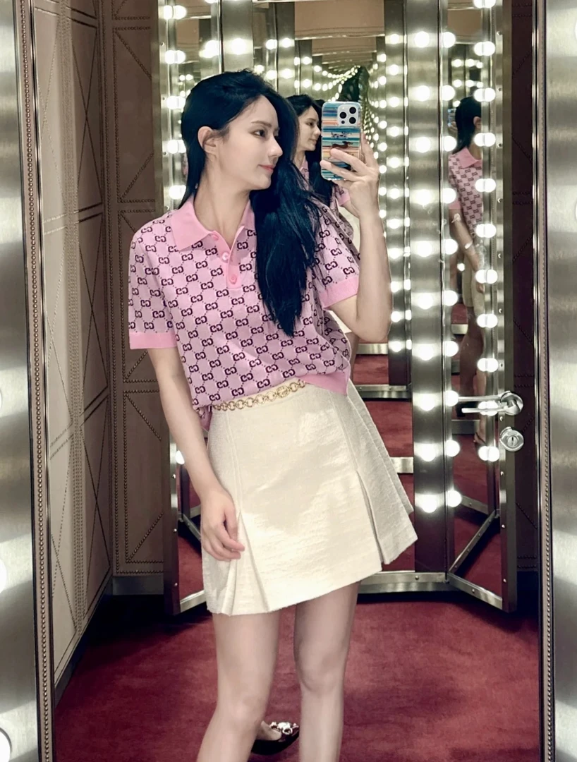 全新未使用 GUCCI/古驰 sm12110899 白色链条小香风短裙 36码