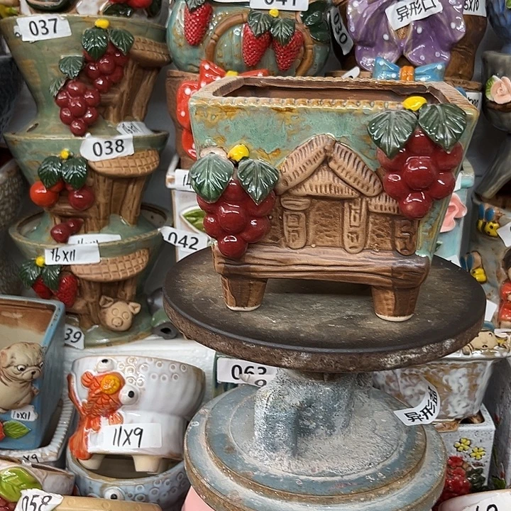 紫砂花盆粗陶材质多肉花盆