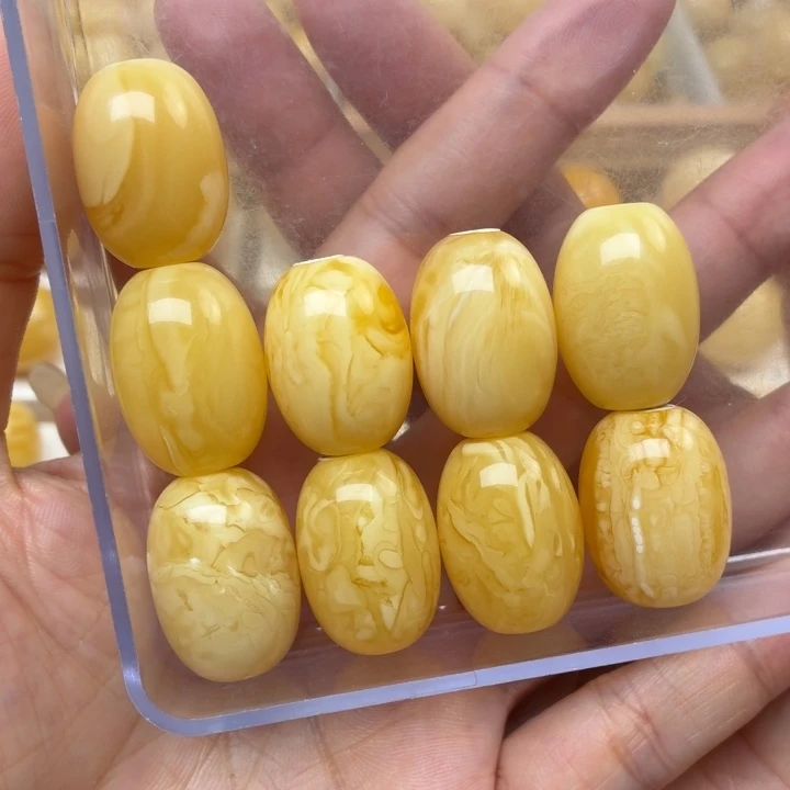 蜜蜡未镶嵌裸石17*24桶珠手串