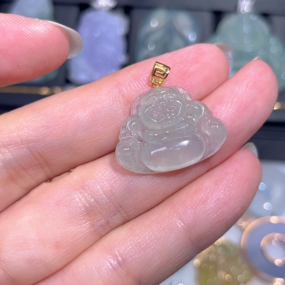 颈饰18K金镶嵌翡翠翡翠