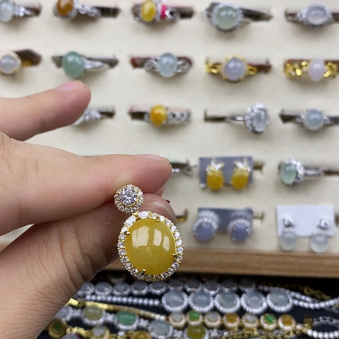 翡翠银S925镶嵌戒指