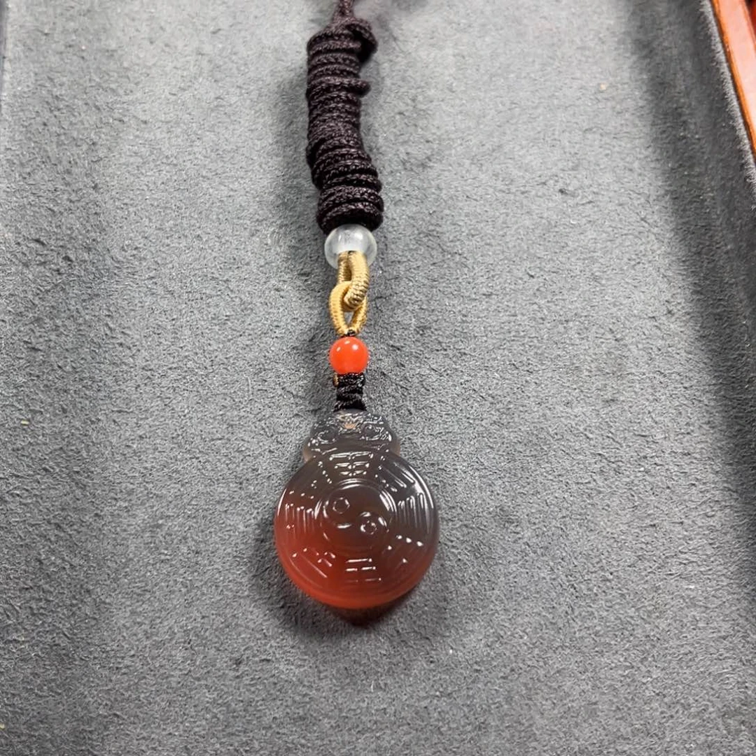 南红玛瑙未镶嵌太极八卦挂件挂件