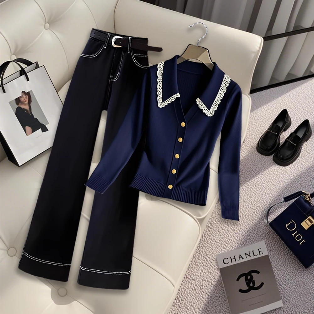 2025超火一整套穿搭爆款洋气时尚清冷感显瘦上衣气质百搭直筒裤子
