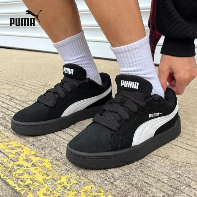 【Park系列】PUMA彪马男女鞋黑色厚底面包鞋2025休闲绒面板鞋400707
