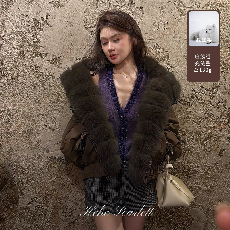 【11/1】自由旅人 进口狐狸毛领可拆卸白鹅绒派克服皮草羽绒服