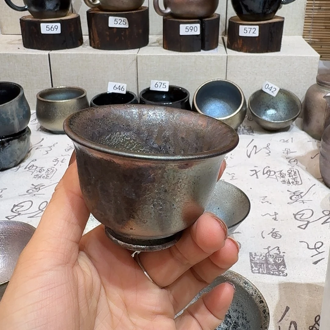 杯建水紫陶紫泥柴烧杯