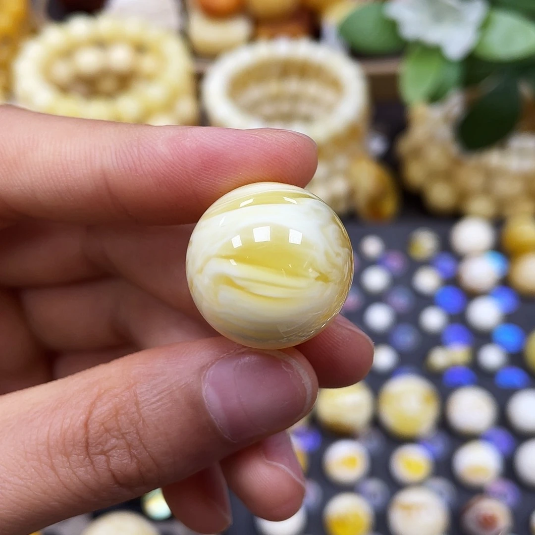 未镶嵌蜜蜡珠宝奇石21.0mm.圆珠